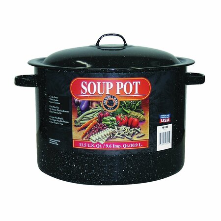 GRANITE WARE F6135-6 Soup Pot, 12 qt Capacity, Steel, Black 6135